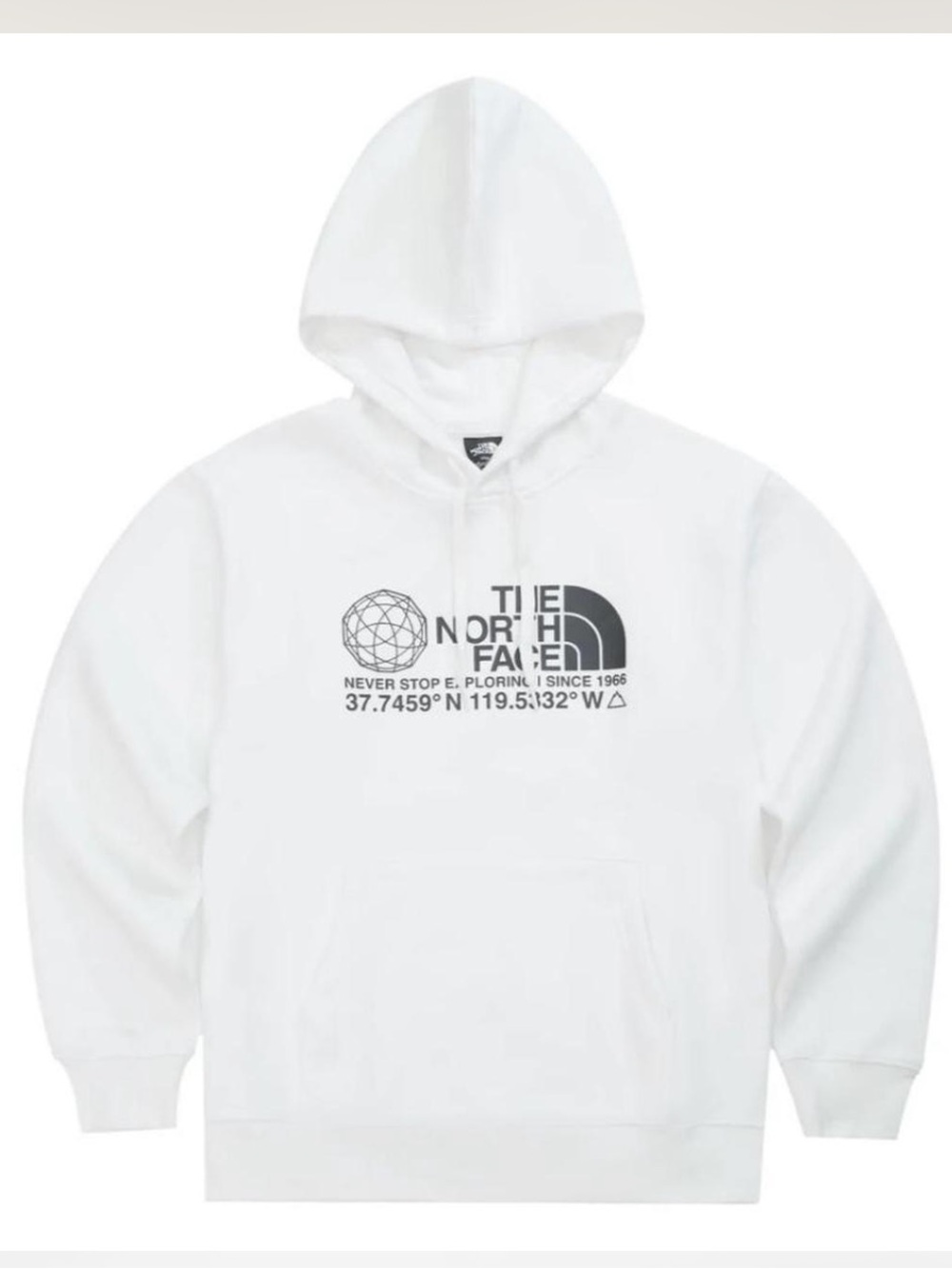 The North Face Cream Pullover Hoodie with Black Chest Logo - Picture 5 of 6